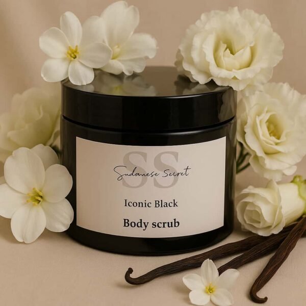Iconic black دلكة سوادنية بنكهة الفانيلا والروز والباودر