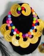 ⁦طقم القمر بوبا المردف مع خرز ملون⁩ - الصورة ⁦3⁩