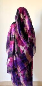 ⁦Purple Pattern Sparkle Half Width Silk⁩ - الصورة ⁦2⁩