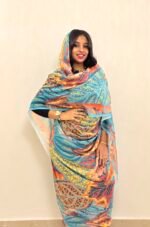 Petrol Pattern Swiss Full Width Voile