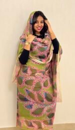 Acid Green Pattern Swiss Half Width Voile