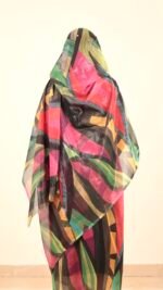 ⁦Red/Black Pattern Sparkle Half Width Silk⁩ - الصورة ⁦2⁩