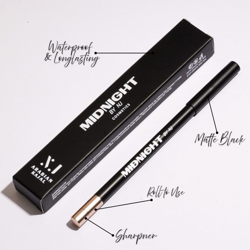 جريء. قوي. لا يُنسى. أطلقي قوة عيونك مع MIDNIGHT من NJ – قلم الكحل العربي المميز، المصمّم لكل من تجرؤ على تحديد نظرتها بجرأة. بتركيبته الكريمية الغنية والصامدة ضد التلطخ، ينزلق الكحل بسهولة ليمنحك ثبات يدوم طوال اليوم ودراما لافتة للنظر. ✅ نباتي وخالٍ من التجارب على الحيوانات ✅ مقاوم للماء وثابت طوال اليوم ✅ آمن للعيون الحساسة ولمستخدمي العدسات ✅ مستوحى من أسرار الجمال العربي التقليدي سواء كنتِ تبحثين عن رسمة مجنحة كلاسيكية، سموكي قوي، أو تحديد ناعم، MIDNIGHT يمنحك الدقة والراحة والحدة – كلها في قلم واحد أنيق. الكمية محدودة اطلبي الآن وارتقي بإطلالتك قبل نفاد الكمية!