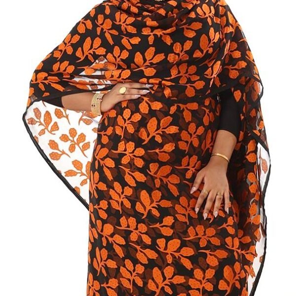 Pumpkin Leaves Half Width Jacquard Silk