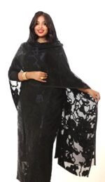 Black pattern half Width Jacquard Silk