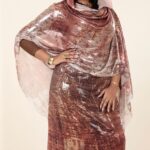 Brown Pattern Sparkle Half Width Lame