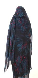 ⁦Navy Blue Pattern Full Width Voile.⁩ - الصورة ⁦2⁩