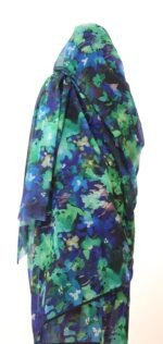 Green/Blue Pattern Full Width Voile - الصورة 2