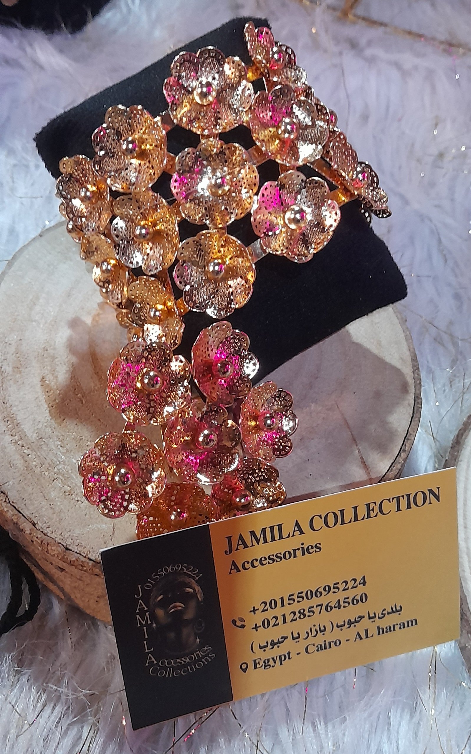 20260308_015232 اسوره ستانلس مزينة بالورد مع الخاتم - الصورة 1